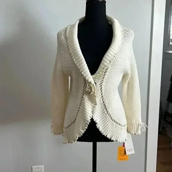 NWT! Ruby Red Petite Xl cream cardigan - Picture 1 of 5